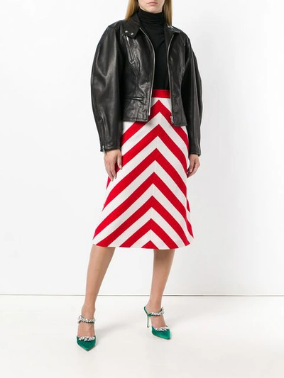 Shop Gucci Striped Midi Skirt