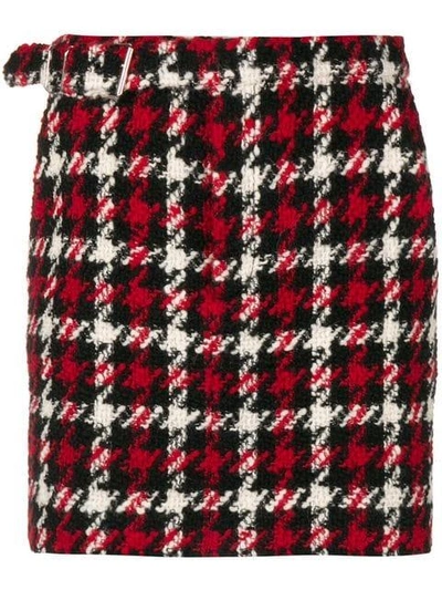 Shop Mcq By Alexander Mcqueen Mcq Alexander Mcqueen Houndstooth Mini Skirt - Red