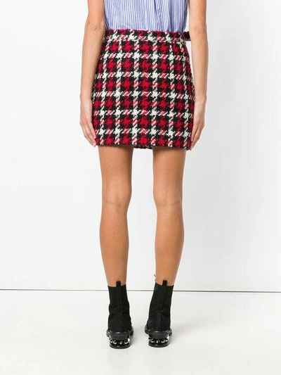 Shop Mcq By Alexander Mcqueen Mcq Alexander Mcqueen Houndstooth Mini Skirt - Red