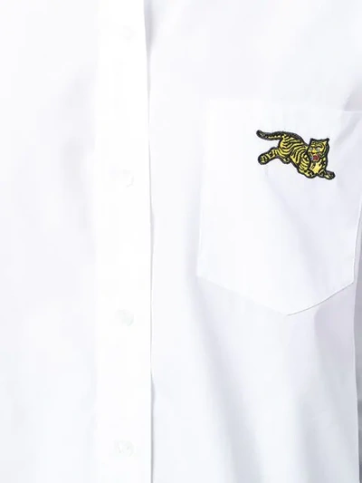 Shop Kenzo Tiger Logo Shirt In 01 White
