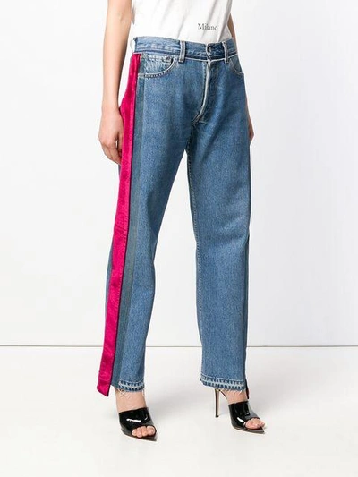 Shop Forte Dei Marmi Couture Side Stripe Straight Jeans - Blue