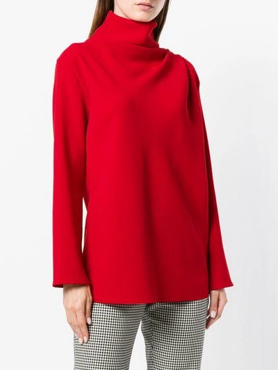 Shop Alberto Biani Turtleneck Sweatshirt In Red