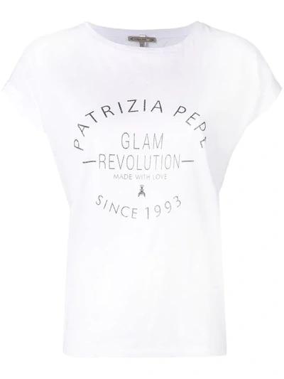 Shop Patrizia Pepe Logo T-shirt - White