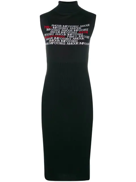 Pinko Amour Impossible Intarsia Dress Black Modesens
