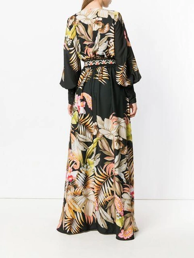 Shop Black Coral Floral Print Maxi Dress In Black