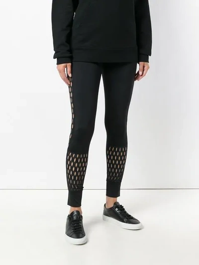 Shop Adidas By Stella Mccartney Perforated Running Leggings In Black