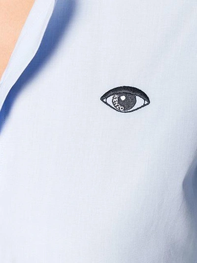 Shop Kenzo Embroidered Eye Shirt - Blue