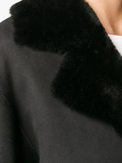 Shop Desa 1972 Fur Trimmed Coat In Black