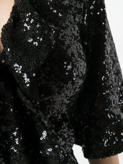 Shop Amen Wrapped Short-sleeve Mini Dress - Black