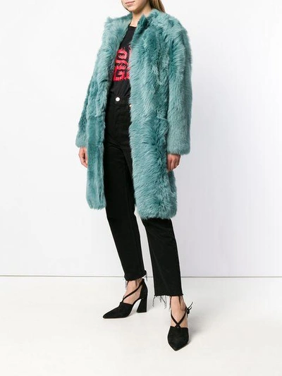 Shop Desa 1972 Oversized Fur Coat In Green