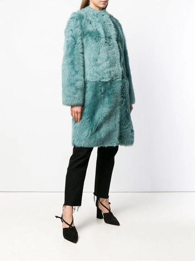 Shop Desa 1972 Oversized Fur Coat In Green