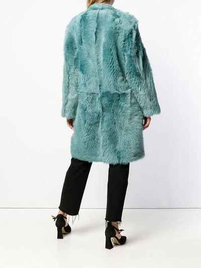 Shop Desa 1972 Oversized Fur Coat In Green