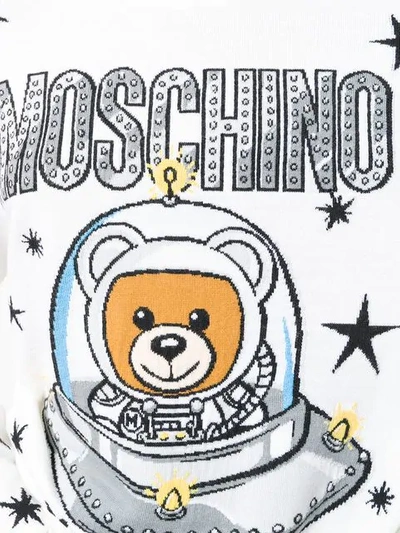 Shop Moschino Teddy Logo Sweater - White