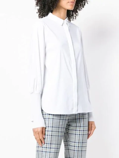 Shop Steffen Schraut Ribbed Cuffs Shirt - White