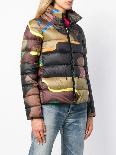 camouflage-print puffer jacket