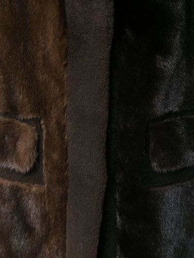 Shop Blancha Sleeveless Contrast Panel Coat In Black