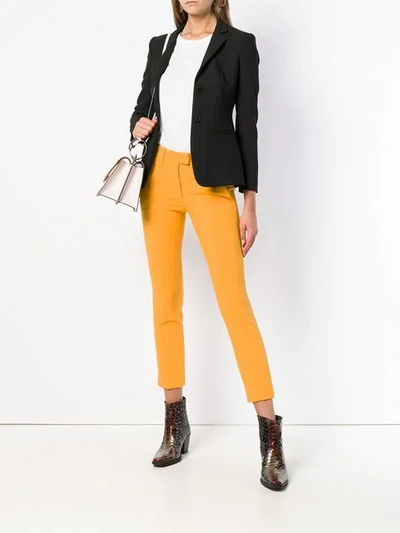 Shop Dondup Cropped Skinny Trousers - Yellow
