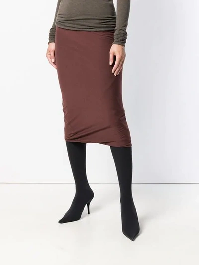 Shop Rick Owens Lilies Fitted Skirt - Brown