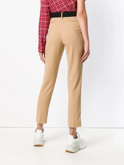 Shop Msgm Slim-fit Trousers In Neutrals