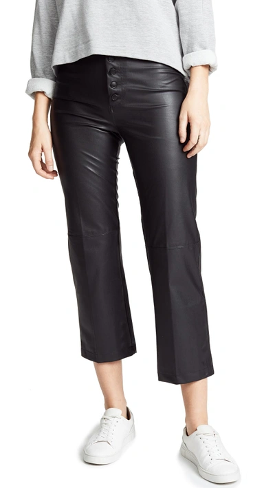 Shop David Lerner Faux Leather High Rise Pants In Classic Black