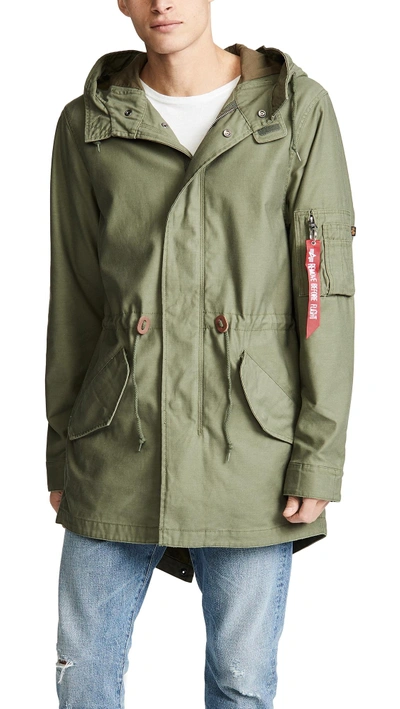 Shop Alpha Industries M-59 Fishtail Jacket In Olive