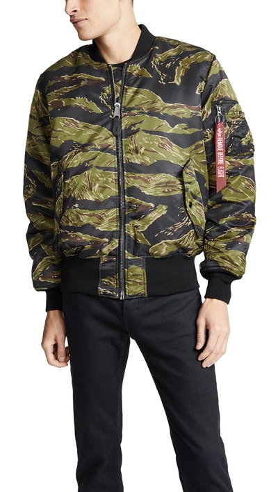 Ma-1 Coalition Blood Chit Flight Jacket In Tiger Camo