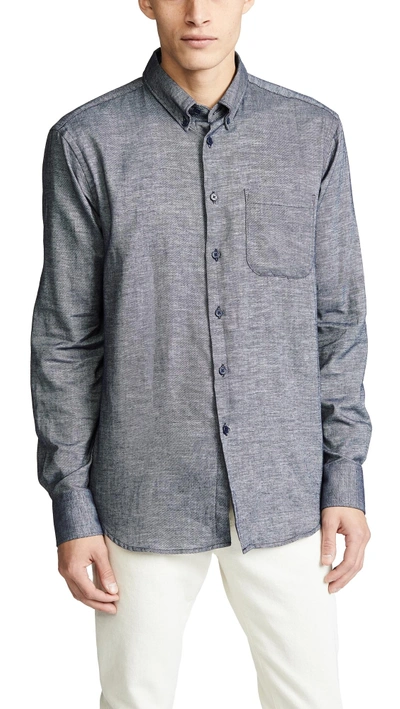 Shop Naked & Famous Easy Shirt - Mix Twill In Indigo