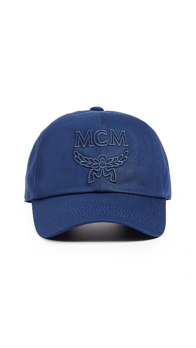 Shop Mcm Collection Cap In Navy Blue