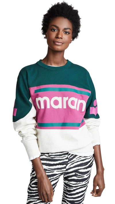 Isabel Marant toile Gallian Logo Cotton blend Sweatshirt In Green