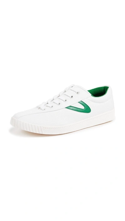 Shop Tretorn Nylite Plus Sneakers In White/green