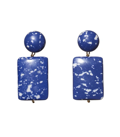 Shop Lele Sadoughi Keepsake Stone Earring- Cobalt In Blue