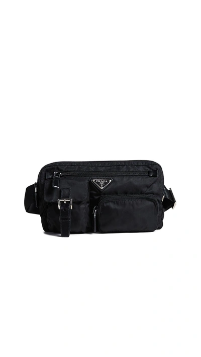 Shop Prada Black Nylon Waist Pouch