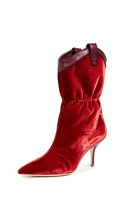 Shop Malone Souliers Daisy 70 Boots In Scarlet/burgundy/midnight