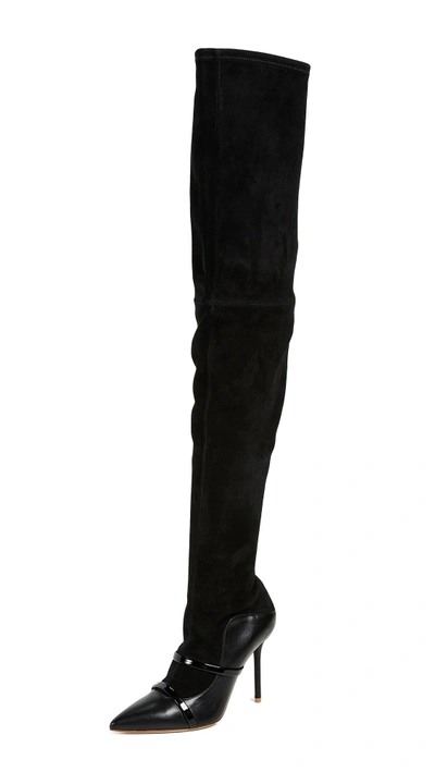 Shop Malone Souliers Madison Over The Knee Boots In Black/black