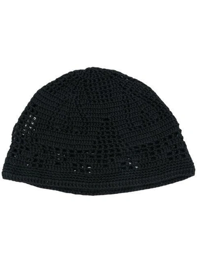 Shop Saint Laurent Knitted Beanie Hat In Black
