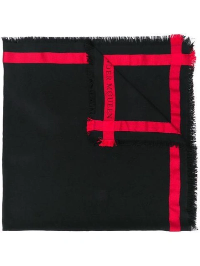 Shop Alexander Mcqueen Frayed Edge Scarf - Black