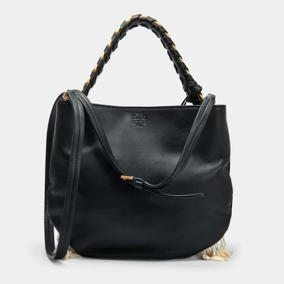 Tory Burch | Brooke Embellished Small Hobo Bag In Black Calfskin | ModeSens