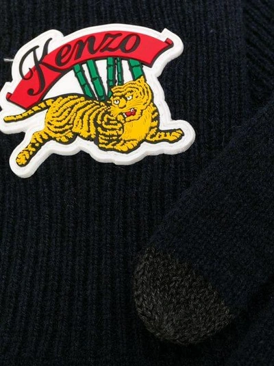 Shop Kenzo Logo Patch Gloves In Black
