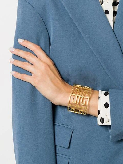 Shop Givenchy Double G Cuff Bracelet In Metallic