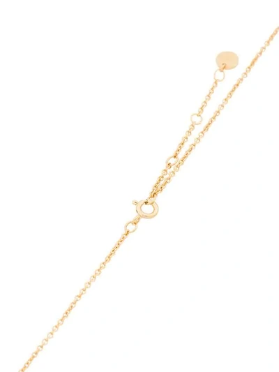 Shop Fendi Pink And Gold Metallic Ff Logo Pendant Necklace