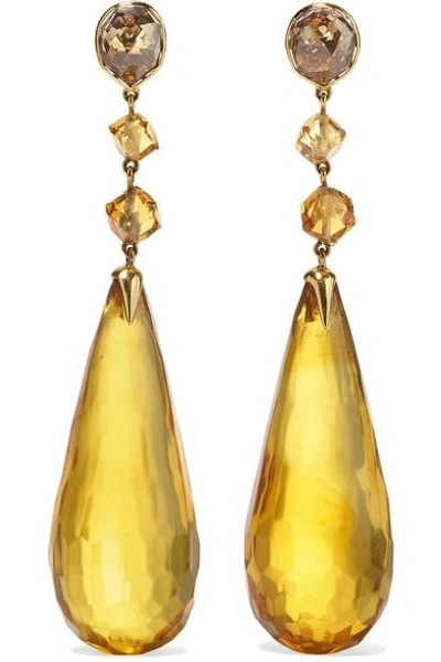 Shop Fred Leighton Collection 18-karat Gold Multi-stone Earrings