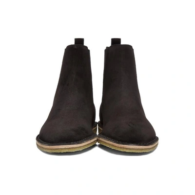 Shop Saint Laurent Black Suede Nino Chelsea Boots In 1000 Black