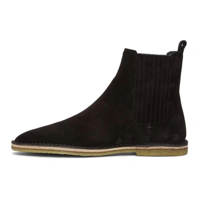 Shop Saint Laurent Black Suede Nino Chelsea Boots In 1000 Black