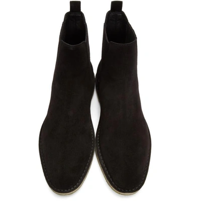 Shop Saint Laurent Black Suede Nino Chelsea Boots In 1000 Black
