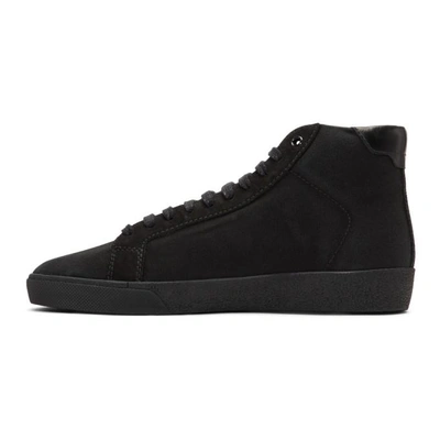 Shop Saint Laurent Black Sl/06 Signature Logo High-top Sneakers