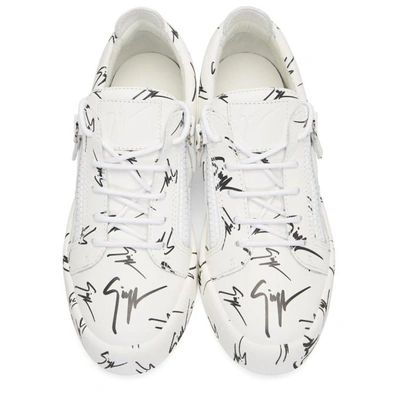 Shop Giuseppe Zanotti White All Over Logo May London Sneakers