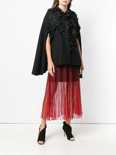 Shop Biyan Floral Appliqué Cape - Black