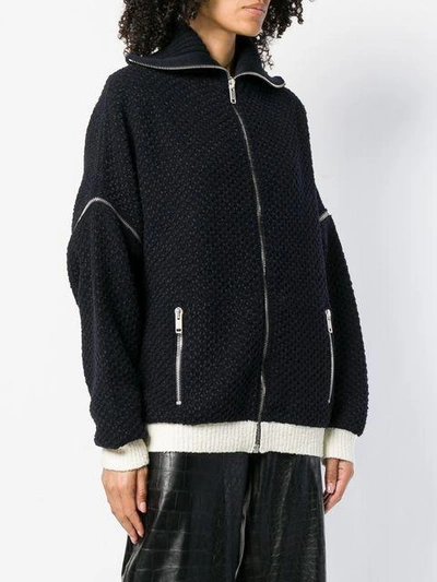 Shop Givenchy Zipped Cardigan In Blue