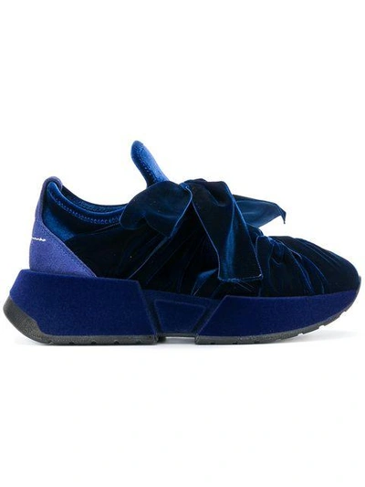 Shop Mm6 Maison Margiela Bow Tie Sneakers - Blue