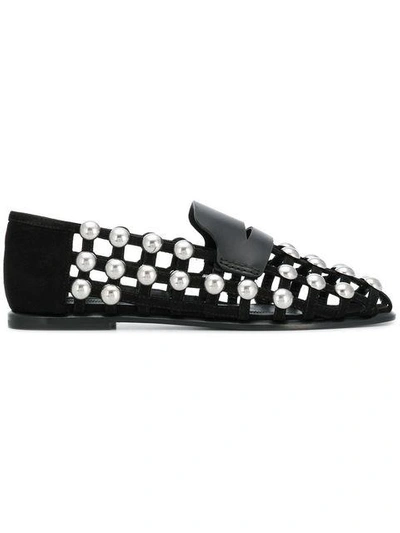 Shop Alexander Wang Studded Loafers In Black